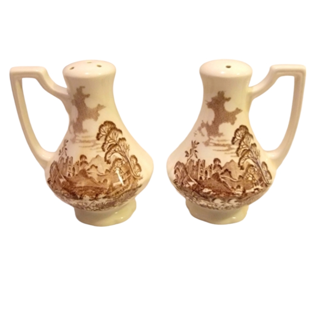 Vintage J&G Meakin Salt & Pepper Shaker Set Romantic England